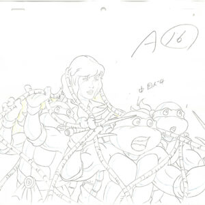 5 TMNT Original Production Drawings - Featuring April, Raphael & Donatello - Image 4