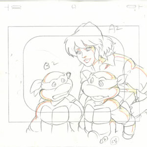 4 TMNT Original Production Drawings - Featuring April, Raphael & Donatello - Image 4