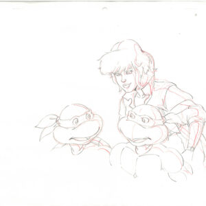 4 TMNT Original Production Drawings - Featuring April, Raphael & Donatello - Image 3