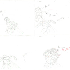 4 TMNT Original Production Drawings - Featuring Shredder
