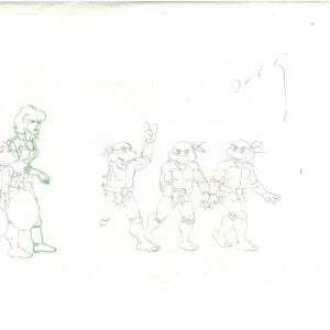 2 TMNT Original Production Drawings - Featuring April, Raphael, Donatello, Michelangelo & Leonardo - Image 3
