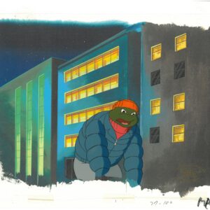 A TMNT Original Production Cel with Michelangelo with Official MWS Seal