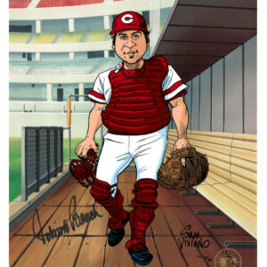 Johnny Bench - Cincinnati Reds - Caricature - Signed by both Bench and Viviano