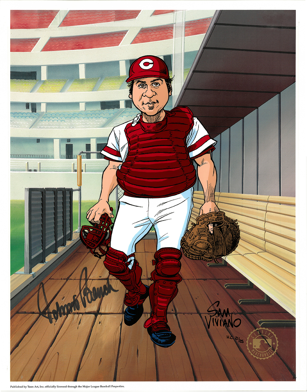 Johnny Bench Catching Style Johnny Bench Catching Signed