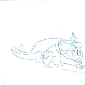Flintstones -4 Original Production Drawings-Dino and Barney