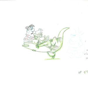 Flintstones -2 Original Production Drawings-Fred Flintstone & Dino - Image 3