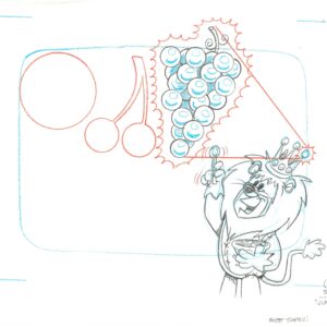 Flintstones -2 Signed Original Barney Rubble Production Drawings-Jungle- Scott Shaw