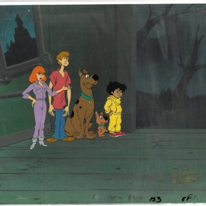 Scooby-Doo-Original Multi-Cel Production Set-Up with Hanna-Barbera Seal (c. 1985) Daphne, Shaggy, Scooby, Scrappy & Flam Flam