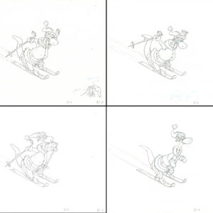 Flintstones -4 Original Production Drawings-Dino