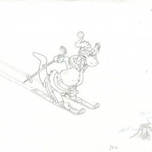 Flintstones -4 Original Production Drawings-Dino - Image 5