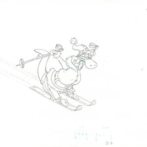 Flintstones -4 Original Production Drawings-Dino - Image 4