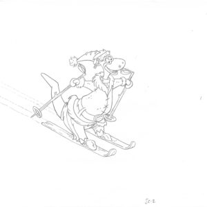 Flintstones -4 Original Production Drawings-Dino - Image 3