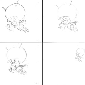 Flintstones -4 Original Production Drawings-Gazoo