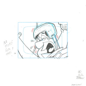 Flintstones - 3 Signed Original Production Drawings-Fred Flintstone - Rock Climbers Episode