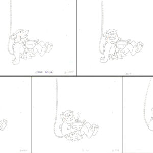 Flintstones -5 Original Production Drawings-Barney Rubble - Episode Troll