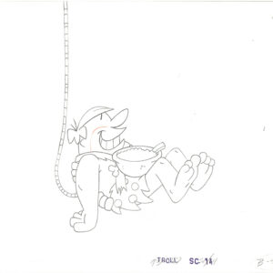 Flintstones -5 Original Production Drawings-Barney Rubble - Episode Troll - Image 6