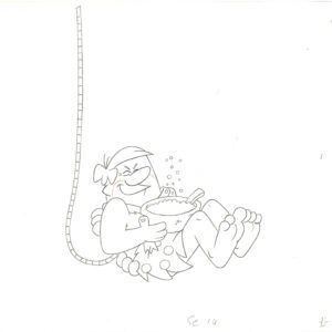 Flintstones -5 Original Production Drawings-Barney Rubble - Episode Troll - Image 3