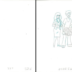 Scooby-Doo- 2 Original Hanna-Barbera Production Drawings (c. 1985) Shaggy and Daphne