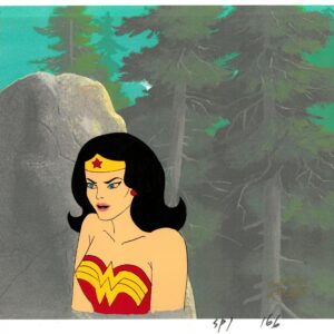 Super Friends Original Production Cel featuring Wonder Woman - Hanna-Barbera Seal (1985)