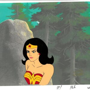 Super Friends Original Production Cel featuring Wonder Woman - Hanna-Barbera Seal (1985)