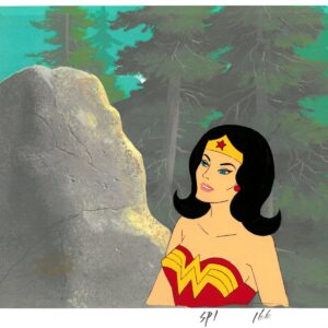 Super Friends Original Production Cel featuring Wonder Woman - Hanna-Barbera Seal (1985)