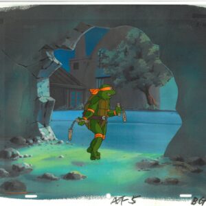 A TMNT Original Multi-Cel Production Set-Up of Michelangelo with MWS Seal - Image 1