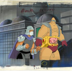 A TMNT Original Multi-Cel Production Set-Up with MASTER HP Background -Shredder & Krang- MWS Seal