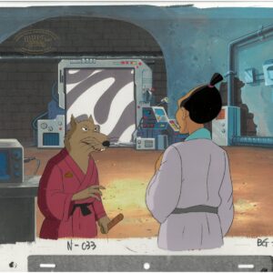 A TMNT Original Multi-Cel Production Set-Up of Splinter & Hamato Yoshi with MWS Seal