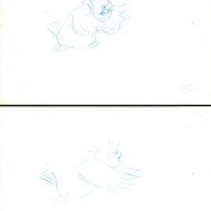 Big Mama - 2 Original Production Drawings from the Walt Disney 1981 Movie "The Fox and the Hound"