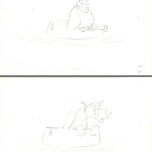 Chief - 2 Original Production Drawings from the Walt Disney 1981 Movie "The Fox and the Hound"