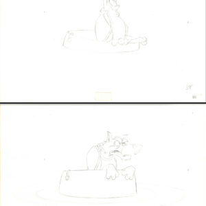 Chief - 2 Original Production Drawings from the Walt Disney 1981 Movie "The Fox and the Hound"