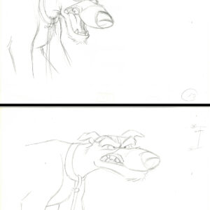Chief - 2 Original Production Drawings from the Walt Disney 1981 Movie "The Fox and the Hound"