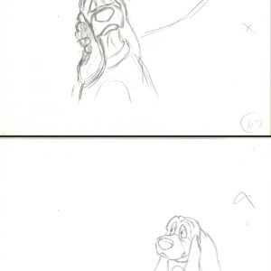 Copper - 2 Original Production Drawings from the Walt Disney 1981 Movie "The Fox and the Hound"