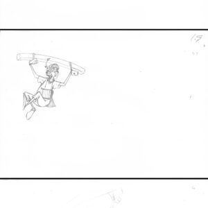 Fflewddur Fflam-3 Original Production Disney Drawings from the Black Cauldron (1985)