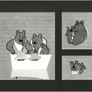 Log Cabin Syrup - 3 Bears -Original Production Cel &Drawings - Playhouse Productions, Hollywood (circa 1950's)