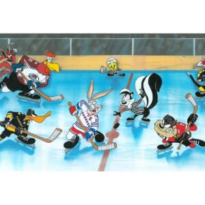 Coolest Characters Face Off -Looney Tunes/NHL Lithoserigraph