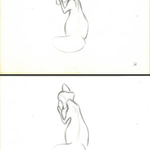 Vixey - 2 Original Production Drawings from the Walt Disney 1981 Movie "The Fox and the Hound"
