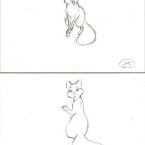 Vixey - 2 Original Production Drawings from the Walt Disney 1981 Movie "The Fox and the Hound"