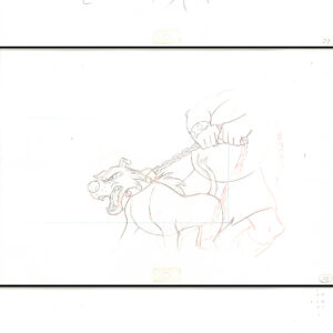 Wild Dog-3 Original Production Disney Drawings from the Black Cauldron (1985)