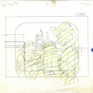2 TMNT Original Production Drawings - Featuring April, Raphael, Leonardo, Michelangelo & Donatello - Image 3