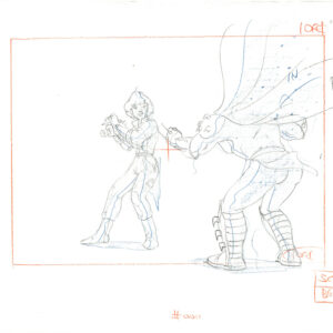 2 TMNT Original Production Drawings - Featuring April, Shredder, Rocksteady, Bebop & Fripp - Image 3