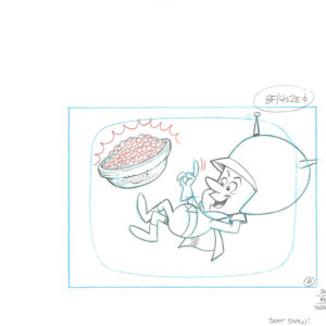 Flintstones - 2 Signed Fred Flintstone Original Production Drawings-Episode-Cocoahontas - Image 3