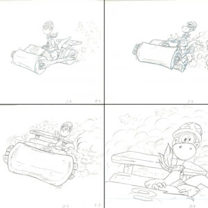 Flintstones -4 Original Production Drawings-Dino - Image 1
