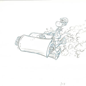 Flintstones -4 Original Production Drawings-Dino - Image 4
