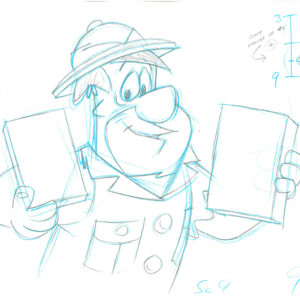 Flintstones -2 Original Fred Flintstone Production Drawings- Episode Jungle - Image 3