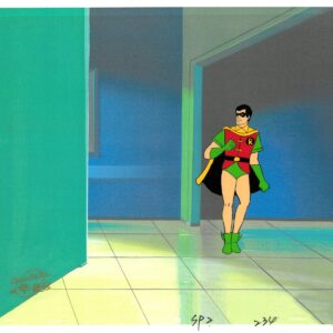 Super Friends Original Production Cel featuring Robin - Hanna-Barbera Seal (1985)