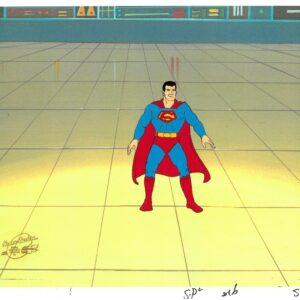Super Friends Original Production Cel featuring Superman - Hanna-Barbera Seal (1985)