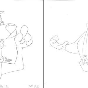 2 Scooby & Magilla Gorilla Original Production Drawings for Purina Super Bowl Sweepstakes Commercial (1995) - Image 1