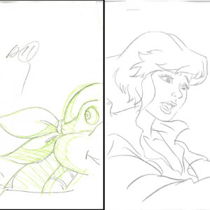 2 TMNT Original Production Drawings - Featuring April & Michelangelo - Image 1