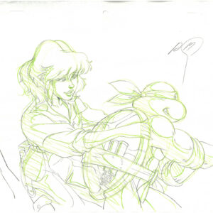 3 TMNT Original Production Drawings - Featuring April & Michelangelo - Image 4